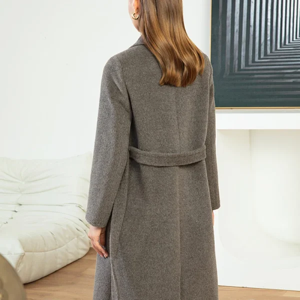Tie a Belt Winter Alpaca Hair Coat Atmosphere Elegant Double-breasted Popular Design Hot Sale - Image 4
