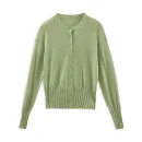 Breathable Knitwear Single Breasted 100% Wool Knitted Cardigan for Women