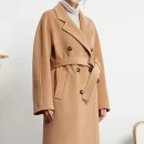 Women s Wear Small Batch Haute Couture Thickening Keep Warm Double-breasted Classic Black Long 101801 Cashmere Coat