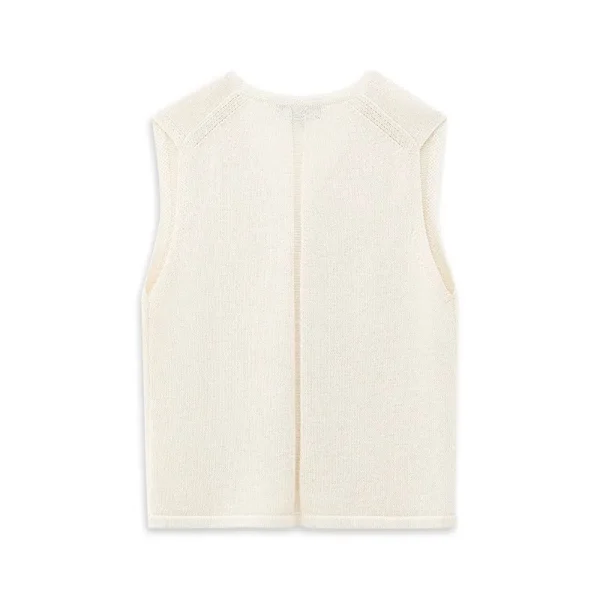 Summer V Neck Knitwear  Waistcoat Sleeveless Cotton Knitted Vest for Women - Image 2