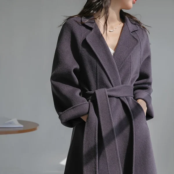 Women's Wool Blends in  the New Winter Solid Color  New Design Jacket Fashion Elegant Commuting Wool Coat Hot Sale New Pattern - Image 3