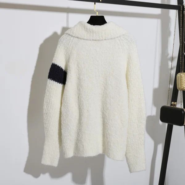 Winter Turn Down Collar Cropped Knitted Genuine Lamb Wool Fur Coat for Women - Image 2