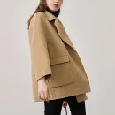 New Design Turn Down Collar Cashmere Coat Double Faced Mid Length Winter 100% Wool Coats for Women