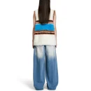 Women Cropped Fur Waistcoat Polyester Knitted Short Sweater Vests With Striped Pattern