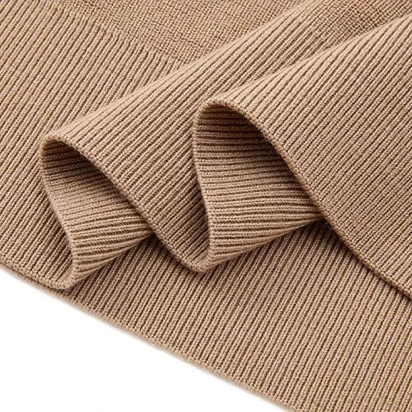 High Quality Two Way Zipper Knitwear Long Sleeve Knitted 100% Wool Cardigan for Women - Image 4
