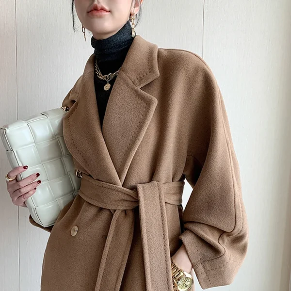 Winter Cashmere Coat New Pattern Design Peru Hot Jacket commuter Double-breasted Handmade