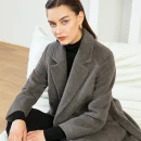 Tie a Belt Winter Alpaca Hair Coat Atmosphere Elegant Double-breasted Popular Design Hot Sale
