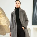 Tie a Belt Winter Alpaca Hair Coat Atmosphere Elegant Double-breasted Popular Design Hot Sale