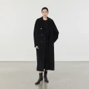 Women's Wool Blends in 2025 the New Winter Solid Color Double-breasted Jacket Fashion Elegant Commuting Cashmere Coat