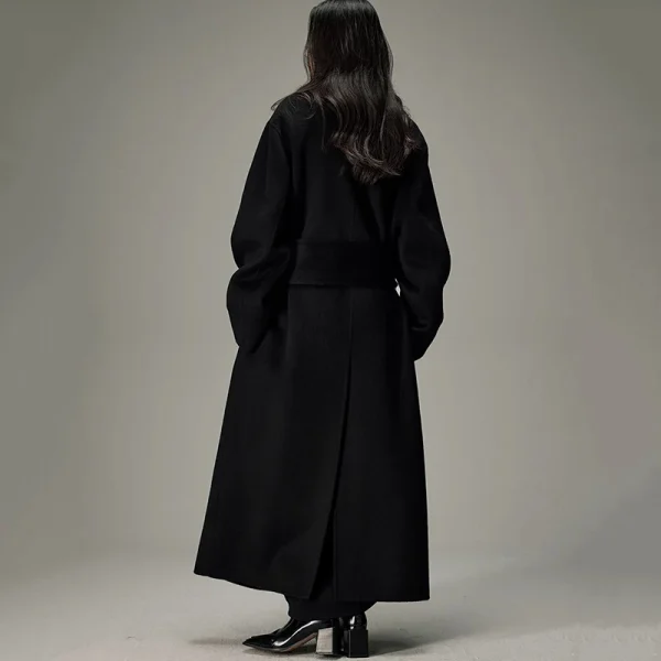 Winter Luxury Long Camel Hair Woolen Coats Double Faced Wool Trench Coat for Women - Image 2