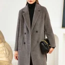 Tie a Belt Winter Alpaca Hair Coat Atmosphere Elegant Double-breasted Popular Design Hot Sale