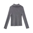 Half Zipper Knitwear Long Sleeve Hand Knitted Merino Wool Sweater for Women