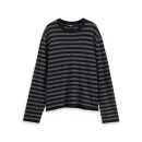 High Quality Long Sleeve Knitted 100% Wool Pullover O Neck Striped Knitwear for Women
