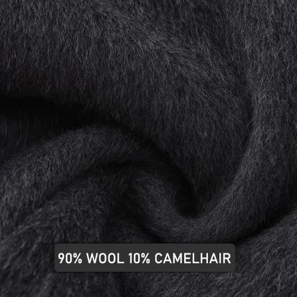 Winter Double Faced Long Woolen Coat Luxury Double Breasted Camel Hair Wool Trench Coats Women with Belt - Image 4