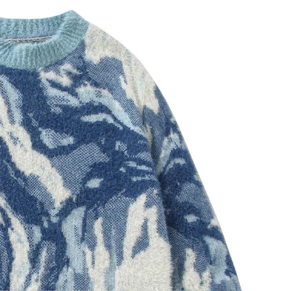Casual Printed Pullovers Winter Oversized Knitted Wool Sweaters for Women - Image 4